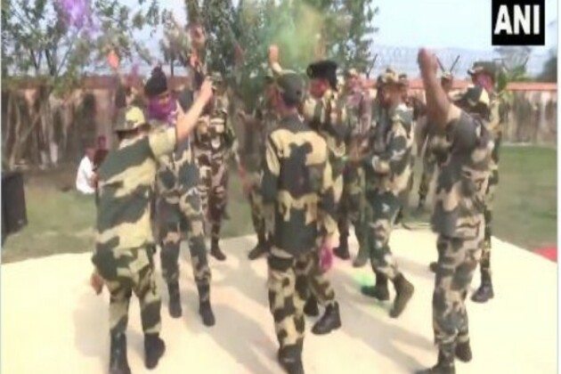 BSF troops celebrate Holi at India-Bangladesh border in Bengal's Darjeeling