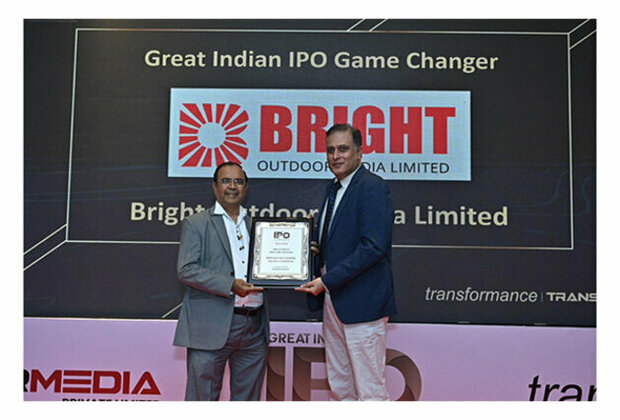 Bright Outdoor Media Honoured As Great Indian IPO Game Changer At The Great Indian IPO Summit and Awards 2024