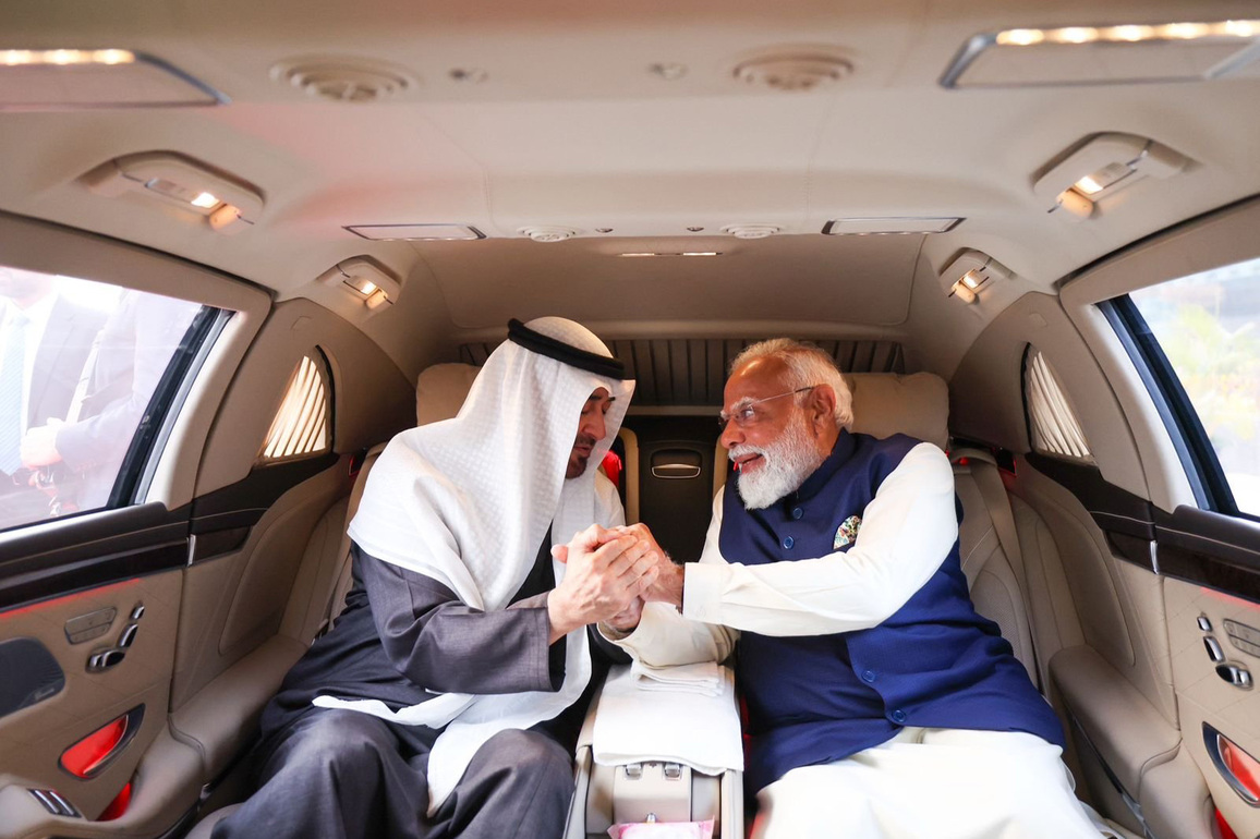 PM Modi's warm airport welcome for 'brother' Mohamed bin Zayed: Hug, greetings and ride together