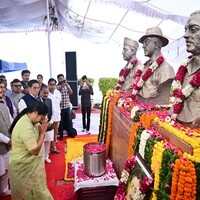Delhi CM Rekha Gupta unveils statue of Bhagat Singh