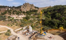  Close to the city of Nicosia, Sicily, two Bauer rigs are performing columns in single column mixing method to improve the present soil conditions