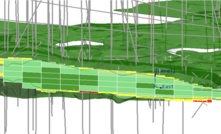  Drilling reveals the internal variation of ore within a mineralised boundary