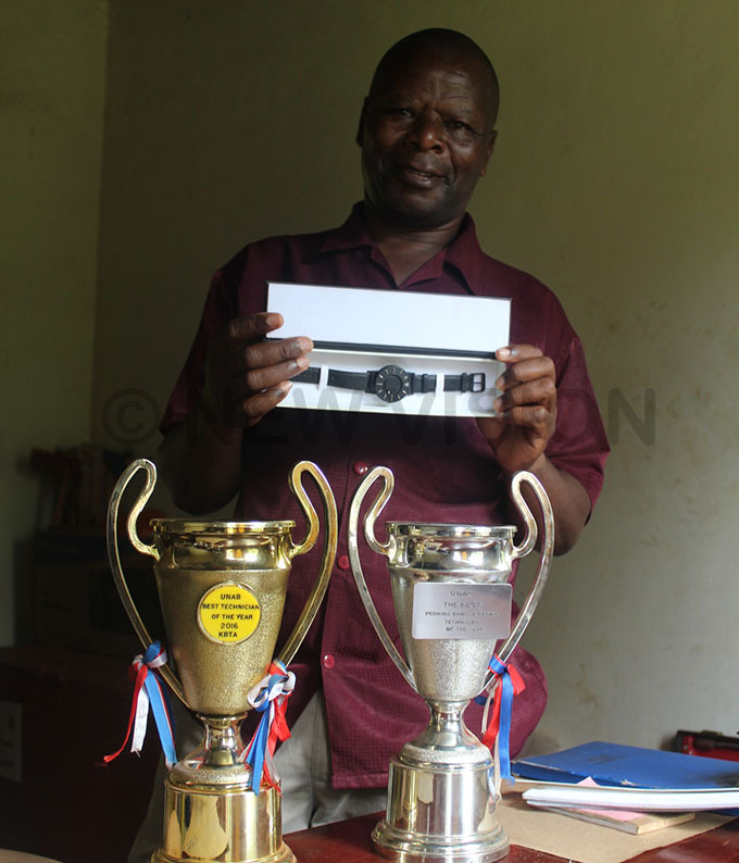  yalimpa with trophies won from  over the years hoto by eorge ita 