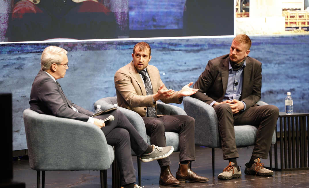 (Left-to-right) Tom Switzer, Aidan Morrison and Dr Chris Keefer