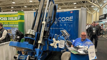 Graham Syme with a HC5000 drill at PDAC