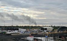 An image of the Grosvenor mine just after the June 29 fire took hold.