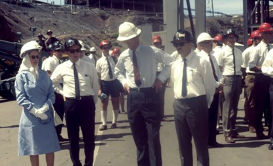 A royal visit to Mount Isa Mines in 1970.