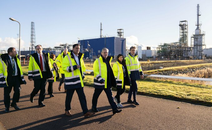 Keir Starmer, Ed Miliband, Anas Sarwar and other Labour politicians visiting the Acorn CCS project in Scotland last year | Credit: Labour