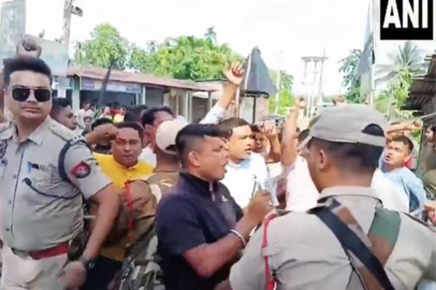 Assam: Locals hold protest against Congress MP Gaurav Gogoi in Nalbari