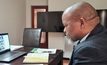 South Africa’s mineral resources and energy minister Gwede Mantashe attending a virtual G20 energy ministerial meeting on Sunday