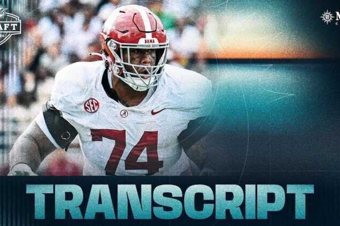 Transcript: T Kadyn Proctor - NFL Draft Day 1 - Apr. 23