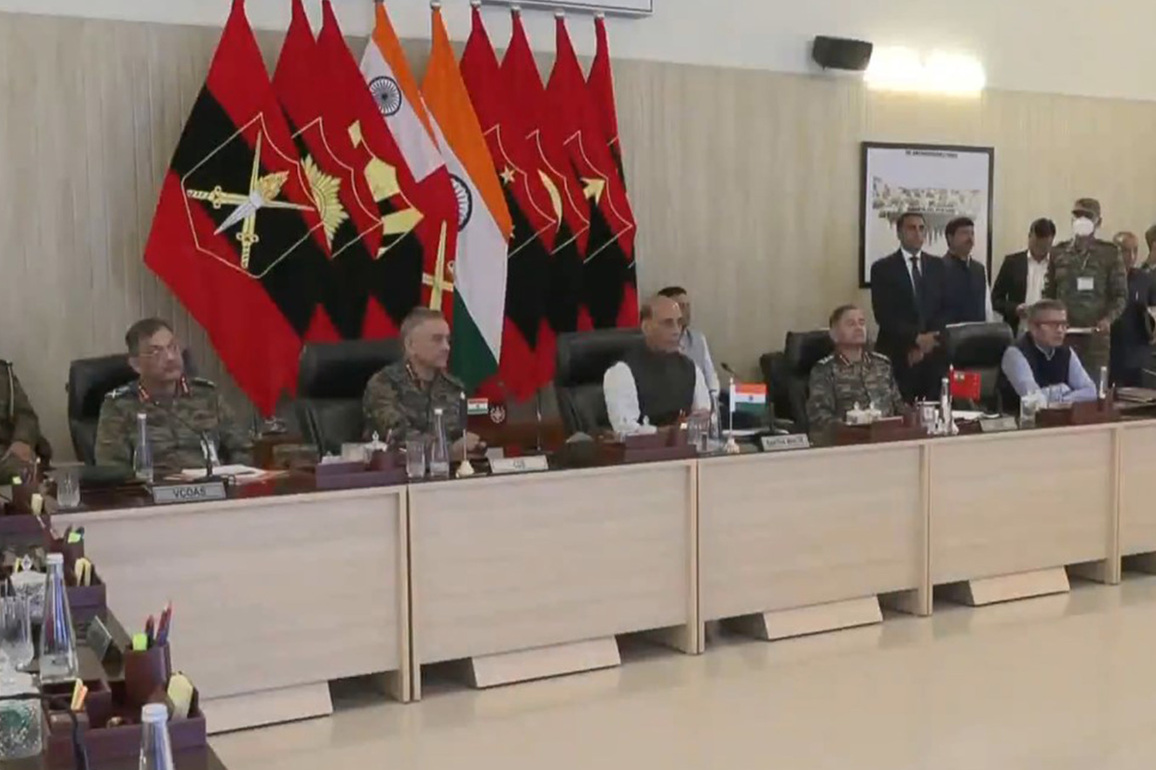 Defence Minister Rajnath Singh, CDS General Anil Chauhan attend Army Commanders Conference in Jaisalmer