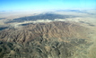 Langer Heinrich Mountain and beyond the uranium mine seen from 2000 m altitude. (2018) By Hp.Baumeler