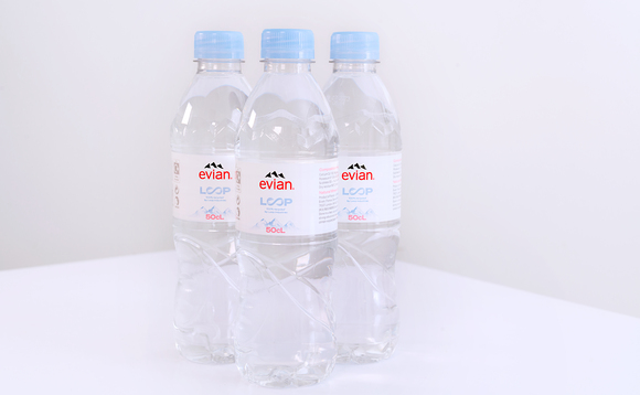 New evian Loop bottle is made from 100 per cent recycled plastics | Credit:evian