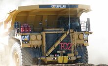 A Caterpillar battery-electric truck in operation.