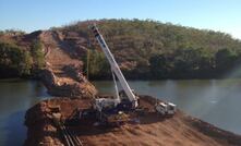 Sherwin Creek's haul road at the Limmen River crossing