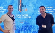 Hot Chili MD Christian Easterday (left) launches Huasco Water. Credit: Paul Harris. 