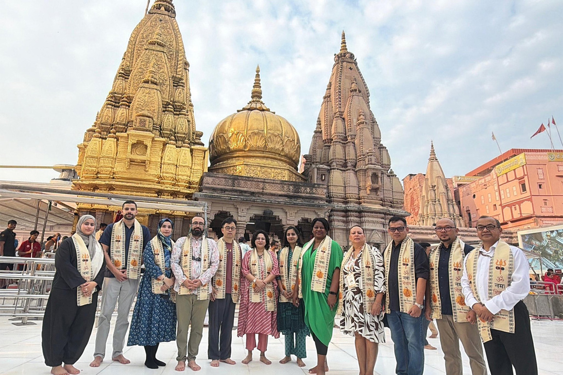 BRICS delegates experience India's spiritual heritage at Kashi Vishwanath Temple in Varanasi