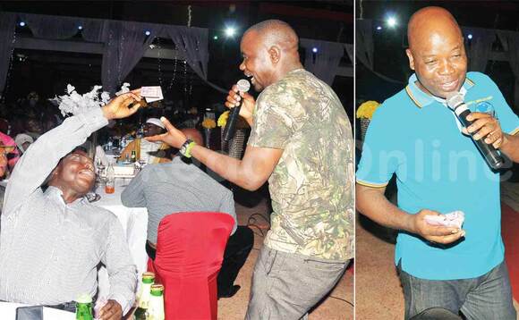 Ssebalamu (ku kkono) ng’afuuwa Walukagga. Ku ddyo ye Meddie Nsereko Ssebalamu (ku kkono) ng’afuuwa Walukagga. Ku ddyo ye Meddie Nsereko