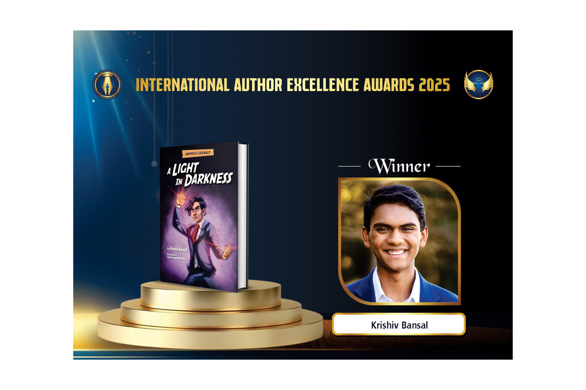 Krishiv Bansal Wins International Author Excellence Award 2025 for His Debut Novel "Ampheus Grenald: A Light in Darkness"