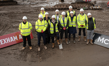 The ground breaking ceremony at the redevelopment site of Wrexham AFC’s Kop Stand at the STōK Cae Ras