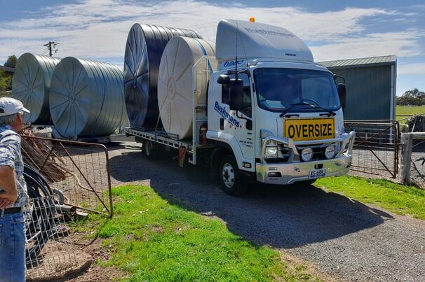 Rural Aid offers free water tanks to farmers in need every six months, but could only supply 90 of over 250 requests this round. 