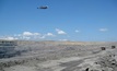 A Trimble UX5 UAV working over a quarry