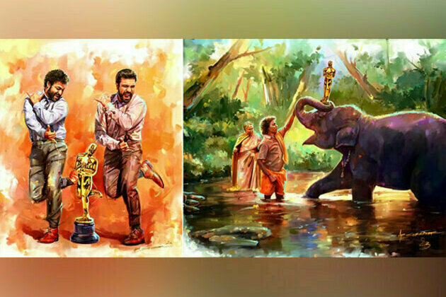 Artist AP. Shreethar celebrates India's latest Oscar wins with the power of art