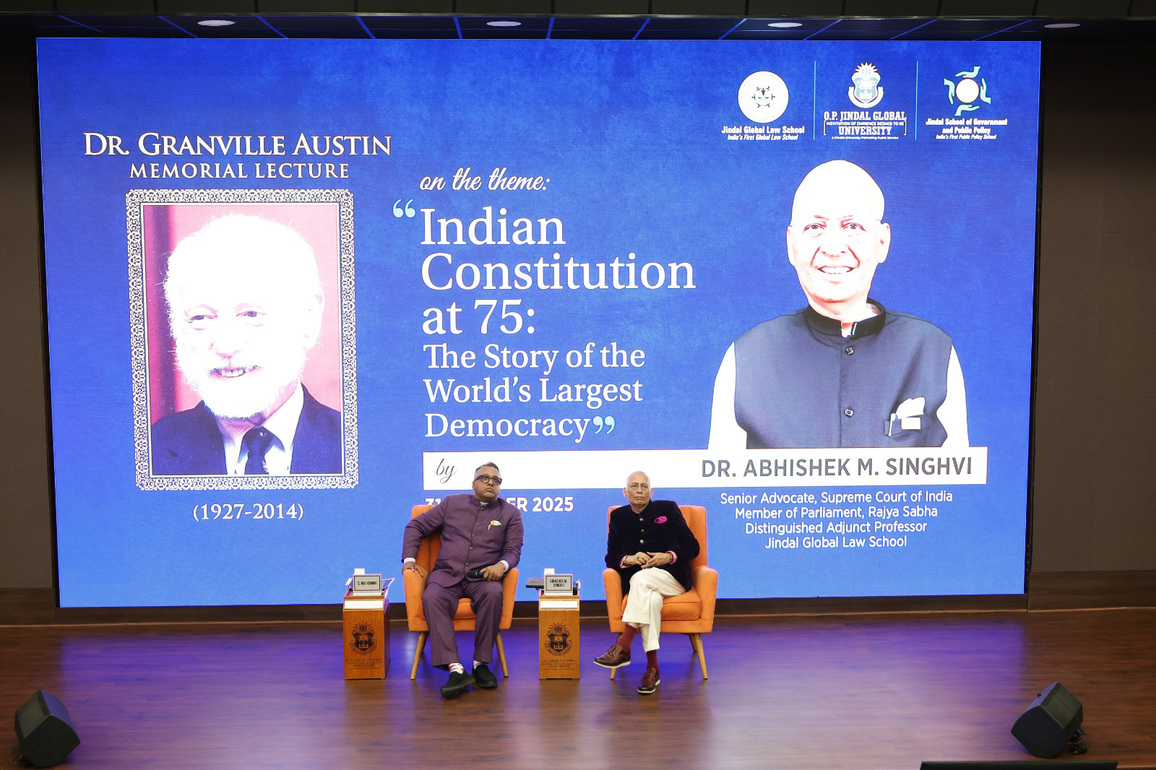 Constitutional Morality Guides Public Life: Abhishek Manu Singhvi at Granville Austin Memorial Lecture At JGU