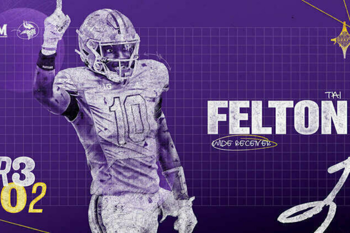 Vikings Draft Maryland Receiver Tai Felton with 102nd Pick of 2025