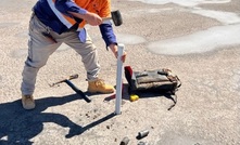  Sampling at Impact's Lake Hope playa