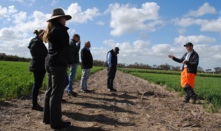  DPIRD senior research officer Ben Biddulph discusses frost at a field tour in Quairading, WA. Photo courtesy GRDC.