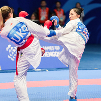 (SP)CHINA-CHENGDU-THE WORLD GAMES 2025-KARATE-WOMEN-KUMITE -55KG SEMIFINALS(CN)
