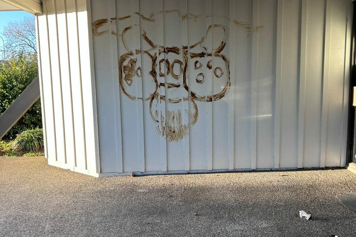 Vandals smear human poo on church s