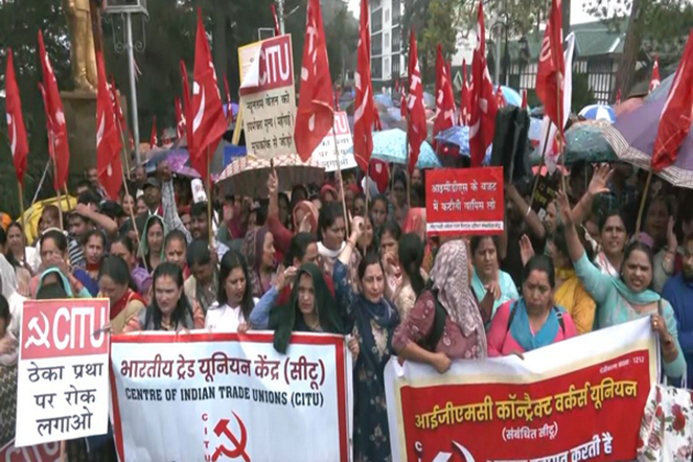Nationwide strike hits Himachal: Workers, farmers and bank employees rally in Shimla against labour codes, privatisation, and exploitation