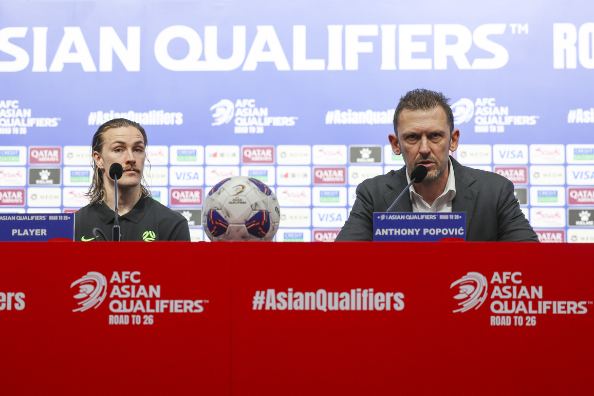 (SP)CHINA-HANGZHOU-FOOTBALL-FIFA WORLD CUP QUALIFIER-CHINA VS AUSTRALIA-PRESS CONFERENCE (CN)