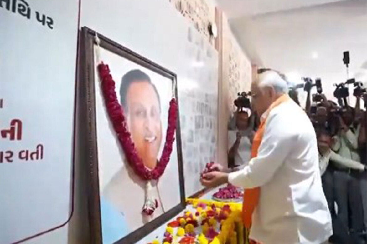 Gujarat CM Bhupendra Patel, BJP leaders pay tribute to former CM Vijay Rupani on AI-171 crash anniversary