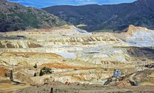 Waste rock pile from a copper mine in Montana, US.