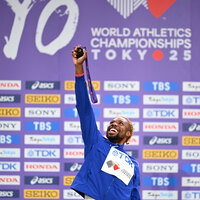 (SP)JAPAN-TOKYO-ATHLETICS-WORLD ATHLETICS CHAMPIONSHIPS-MEN'S 200M-AWARDING CEREMONY