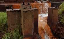 Krugersdorp derelict Gold mine shaft in Gauteng Province, South Africa