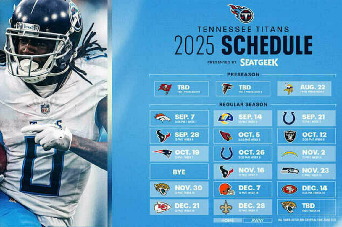 Tennessee Titans 2025 Schedule Notes