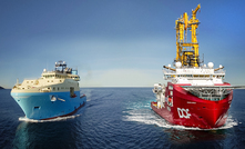 DOF's two working vessels onsite. Credit: DOF Group