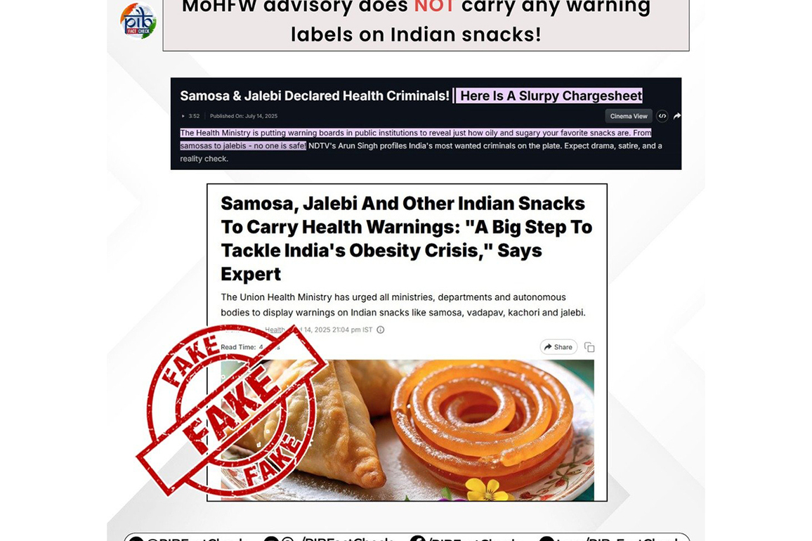 "Does not target India's rich street food culture": PIB Fact Check debunks claims of health warnings on Samosas, Jalebis