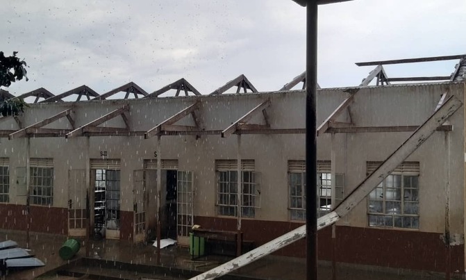 Storm takes off school's roof Storm takes off school's roof
