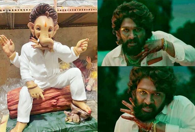 Allu Arjun craze hits Ganesh Chaturthi, fans welcome Pushpa Raj inspired Lord Ganesha idols