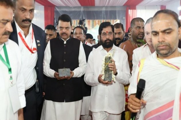 Maharashtra CM Eknath Shinde performs 'Bhoomi pooja' of Balaji Temple in Navi Mumbai