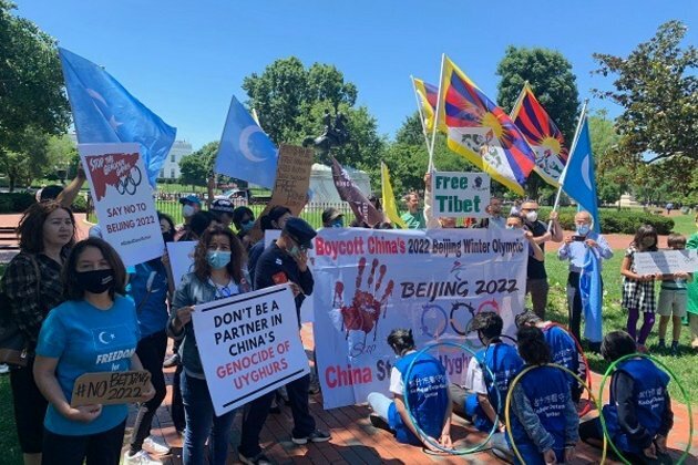 Dozens protest in US against Beijing Winter Olympics