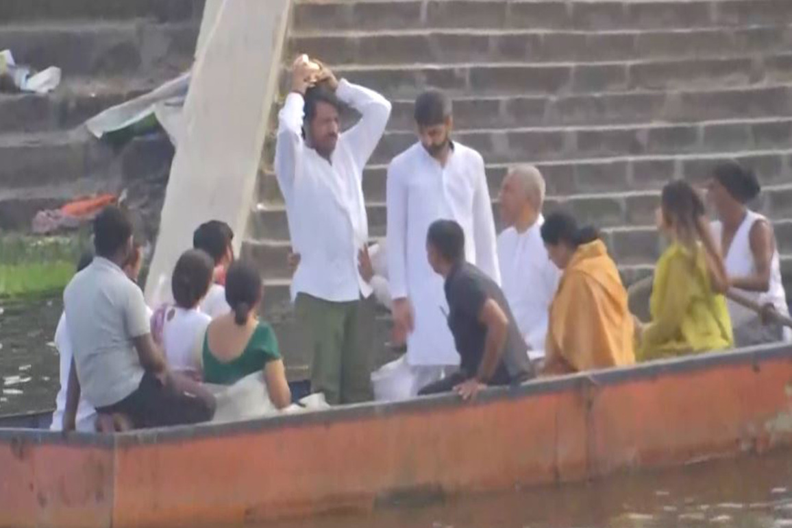 Maharashtra: 'Asthi Visarjan' of Ajit Pawar performed at Karha-Nira river sangam