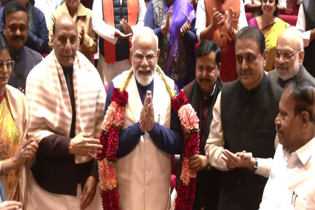 NDA MPs chant "Jai Modi" as PM felicitated for India-US trade deal