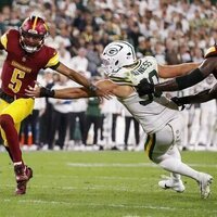 Commanders ready Marcus Mariota with Jayden Daniels (knee) idle
